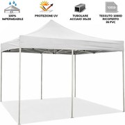 x 6 m Biała składana altana pokryta wodoodpornym PVC