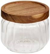 Szklany pojemnik na żywność HARMONY z drewnianą pokrywką