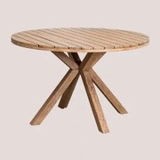 Okrągły Stół Ogrodowy Z Drewna Eukaliptusowego Naele Eucalyptus Brown & Ø120 Cm - Sklum