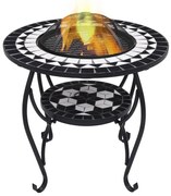 Nowoczesne czarno-białe palenisko ogrodowe E1-T88