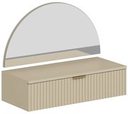 Toaletka wisząca z lustrem i oświetleniem LED - 1 szuflada - Beżowy - FRALYN marki Pascal Morabito