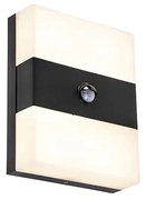 Lampa ścienna zewnętrzna czarna IP44 w tym LED z czujnikiem ruchu - Dualy