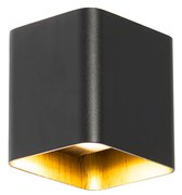 Nowoczesna lampa ścienna czarna w komplecie z LED IP54 kwadratowa - Evi