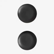 Zestaw 2 Talerzy Deserowych Z Kamionki Belvere Czarna - Sklum