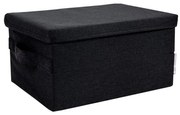 Czarny tekstylny pojemnik z pokrywką 35x19x26 cm Soft Storage – Bigso Box of Sweden