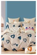 Beżowa pościel dwuosobowa z bawełny renforcé z prześcieradłem 200x220 cm Amore – Mila Home