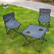 Zestaw mebli campingowych / balkonowych Camping antracyt PATIO