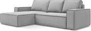 Narożnik lewostronny z funkcją spania - z tkaniny welwetowej - szary - KIMO