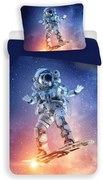 PrzytulneMieszkanie.pl PrzytulneMieszkanie.pl Pościel z mikrofibry 3D ASTRONAUT, niebieska Rozmiar pościeli: 70 x 90 cm | 140 x 200 cm