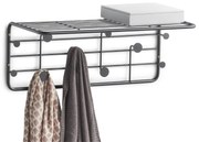 Wieszak na ubrania z półką, 10 haczyków, metalowy, ZELLER