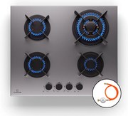 Klarstein Goldflame 60cm Płyta gazowa 4 palniki Srebrny