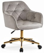 Welurowe szare krzesło obrotowe F7-K03