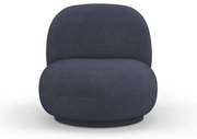 Ciemnoniebieski fotel z materiału bouclé Chuck – Micadoni Home