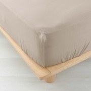 Beżowe prześcieradło muślinowe z gumką 160x200 cm Angelia – douceur d'intérieur