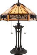 Elstead QZ-INDUS-TL - Lampa stołowa INDUS 2xE27/60W/230V szkło bursztynowe