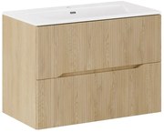 Szafka pod umywalkę NORDIC CREMONA 2S 80cm dąb cremona z umywalką wpuszczaną SKY COMAD