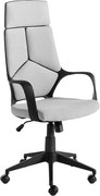 Obrotowe krzesło biurowe z jasnoszarej tkaniny i czarnego PCV 4076 ANGEL CERDA
