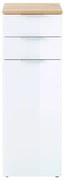 Biała wysoka szafka łazienkowa w dekorze dębu 39x112 cm Pescara – Germania