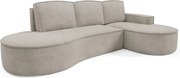 Narożnik MOLLY Prawostronny z funkcją spania, wolnostojący tkanina CURIO 11 Popielaty