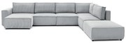 Jasnoszary sztruksowy narożnik (prawostronny/w kształcie litery U) Nihad modular – Bobochic Paris