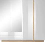 RACO Szafa 220 Biała – 2 Szuflady + 2 Drzwi + 2x lustro