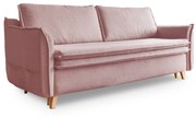 Jasnoróżowa rozkładana sofa 225 cm Charming Charlie – Miuform