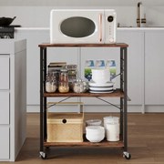 Szafka mobilna na kółkach brązowa stolik śniadaniowy wózek kuchenny 60cm