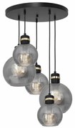 Lampa wisząca, 5 kloszy, kula OMEGA BLACK/GOLD 5xE27 Koło