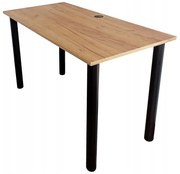 Proste loftowe biurko z regulacją wysokości nóżek 120x60 dąb craft złoty P5-G81