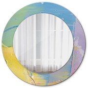 Tekstura farby olejnej Lustro z nadrukiem okrągłe