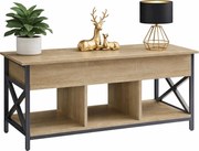 Loftowa ława kawowa ze schowkiem pod blatem dąb sonoma N8-M10