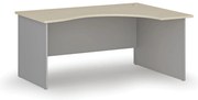 Ergonomiczne biurko PRIMO GRAY, 160x120 cm, prawe, szary/brzoza