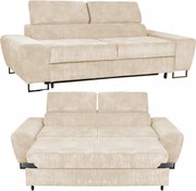 Sofa kanapa Savio salon Family meble beżowy sztruks reg zagłówek