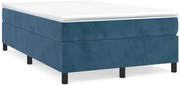Niebieskie aksamitne łóżko z materacem 120x190 G5-F06