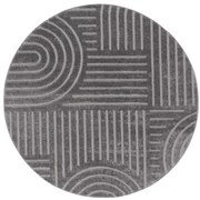 Dywan nowoczesny 3D Louis ciemny szary koło 120 cm x 120 cm