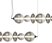 Lampa wisząca DAPHNE SMOKED 40W, dymione szkło, na poziomej listwie