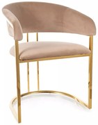 Krzesło tapicerowane TULIPE VELVET beżowe SIGNAL