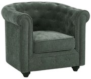 Fotel z zielonej  tkaniny CHESTERFIELD