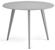 Stolik kawowy PRIMO VIBE, średnica 100 cm, szaro-srebrna podstawa, szary