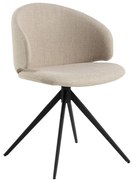 Beżowy tapicerowany fotel jadalniany z podłokietnikami Ella – Actona