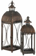 Zestaw metalowych latarni Romance, 2 szt., miedź