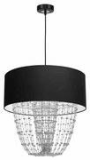 Lampa wisząca, czarna, z kryształkami ALMERIA BLACK/CHROME 1xE27
