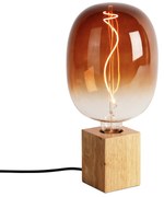 Wiejska lampa stołowa z naturalnego drewna, w tym LED G170 - Bloc Rustykalny / Vintage Oswietlenie wewnetrzne