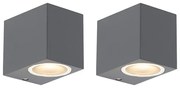Zewnetrzna Zestaw 2 Nowoczesnych lamp ściennych ciemnoszarych IP44 - Baleno Nowoczesny Oswietlenie zewnetrzne