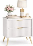 Beżowa szafka nocna na złotych nóżkach  P9-H63