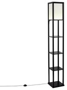 Designerska lampa podłogowa czarno-biała z wbudowanym oświetleniem LED - Nea