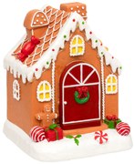 Domek z piernika, 8 LED, ruchomy z dźwiękiem, 16,2 cm