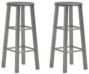 Antracytowy zestaw dwóch stołków barowych loft L8-W55