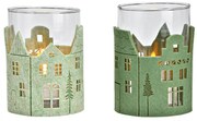 Świecznik szklany GREEN HOUSES 13 cm zielony - różne warianty