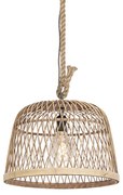 Inteligentna rustykalna lampa wisząca z rattanu w komplecie z żarówką WiFi G125 - Calamus Rustykalny / Vintage Oswietlenie wewnetrzne